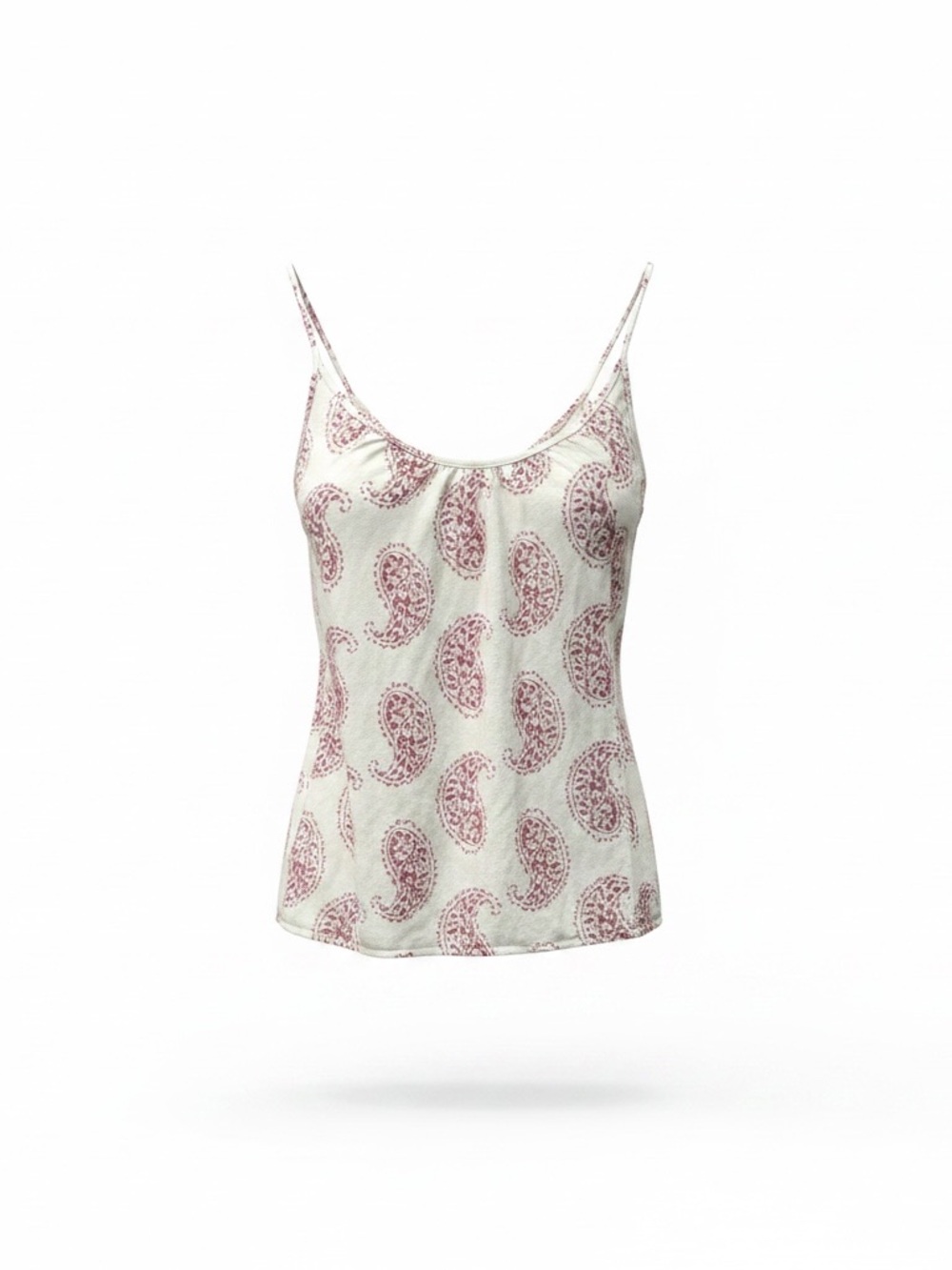 LOFT Pink Paisley Spaghetti Strap Camisole - White & Pink